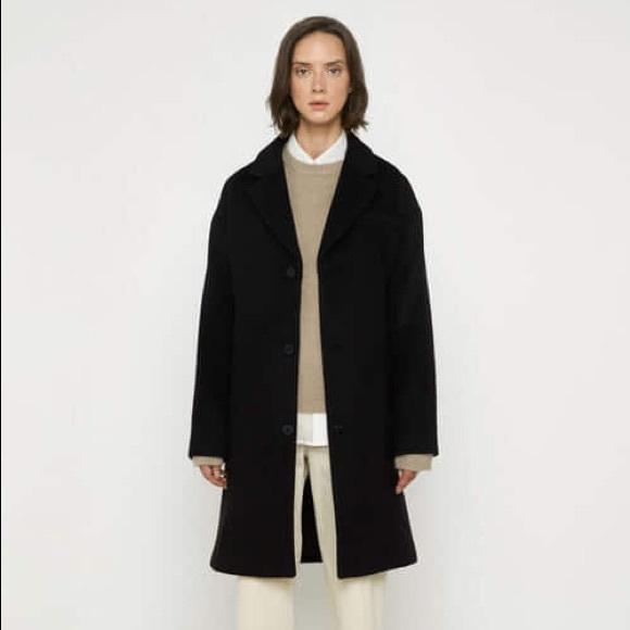 OAK + FORT Unisex Wool-blend Coat in Black - Picture 3 of 7
